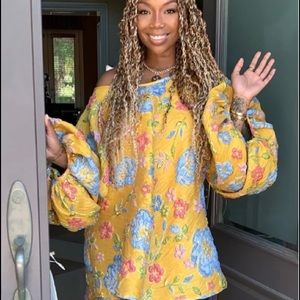 Yellow Jacquard Good Luck Dress-Size M+3